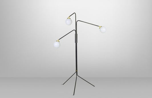 CTO Lighting Array Floor Lamp bronze with bronze details and shiny opal glass - UK plug-0