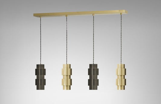 CTO Lighting Ring - Cluster - Long 4 Pendant Light satin brass-0