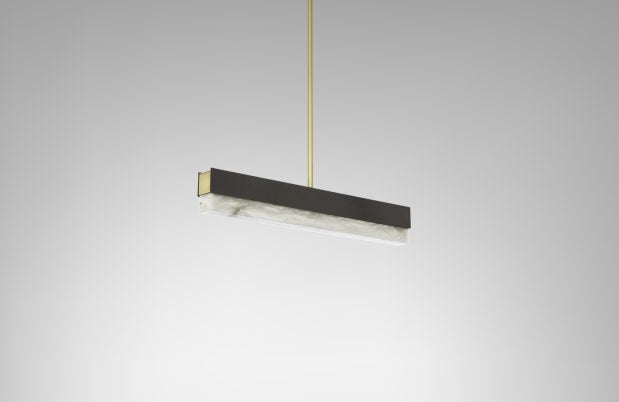 CTO Lighting Artes 900 - DALI-A Pendant Light bronze with bronze details and honed alabaster-0