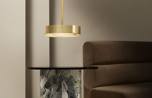 CTO Lighting Anvers Medium Pendant Light satin brass with honed alabaster-0