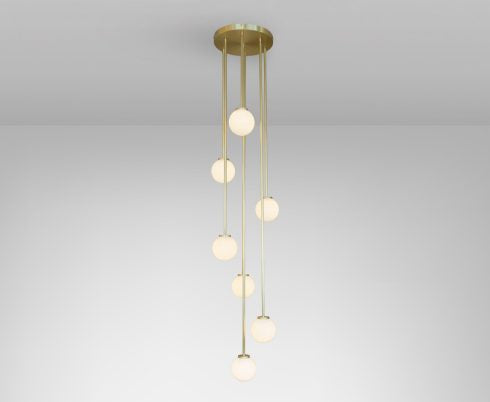 CTO Lighting Mezzo Cluster - Round 6 - DALI-A Pendant Light satin brass-0