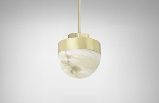 CTO Lighting Lucid 200 Pendant Light satin brass with honed alabaster-0