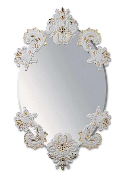 Lladro Oval mirror without frame (white / gold) White and Gold-0