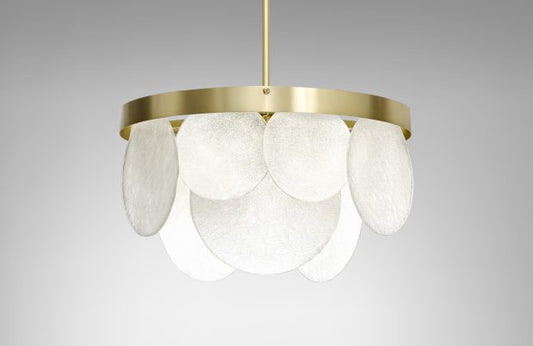 CTO Lighting Sasha - DALI-A Pendant Light satin brass with fritted glass-0