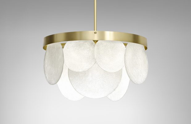 CTO Lighting Sasha Pendant Light satin brass with fritted glass-0