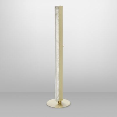 CTO Lighting Artes 1200 Floor Lamp satin brass with satin brass details and honed alabaster - 5 amp plug-0