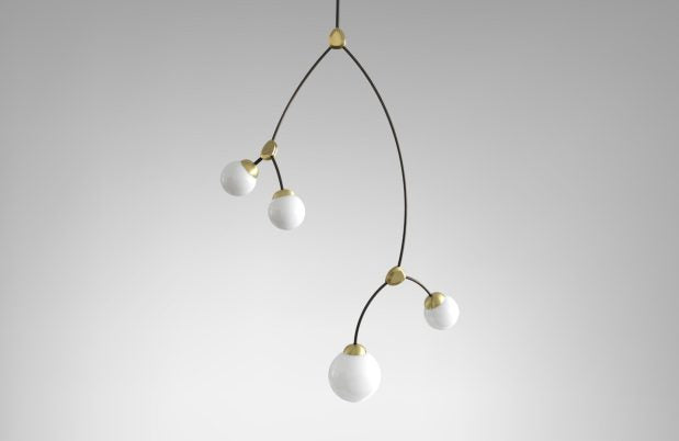 CTO Lighting Ivy - Vertical 4 - DALI-B Pendant Light bronze with satin brass details and shiny opal glass-0