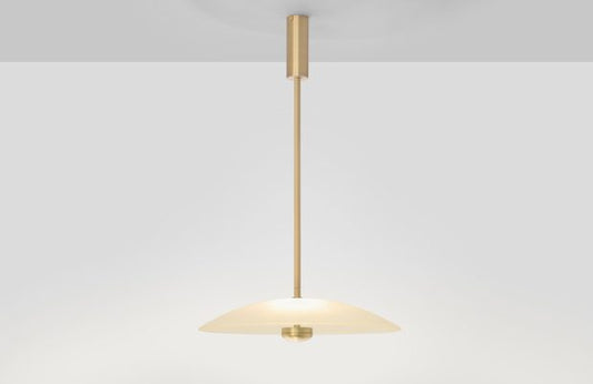 CTO Lighting Cielo Large Pendant Light satin brass with fritted glass-0