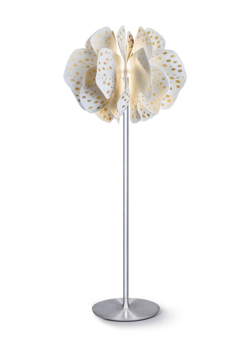 Lladro Nightbloom floor lamp (white-gold)(UK)-0