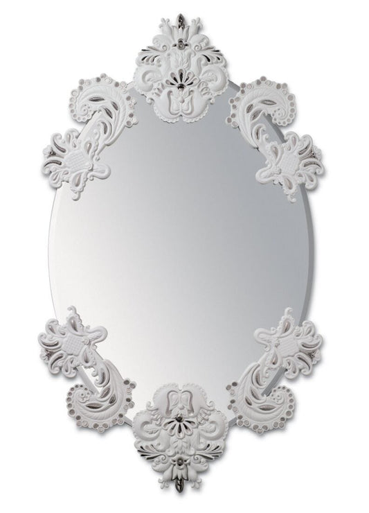 Lladro Oval mirror without frame (white/Silver) White Silver-0