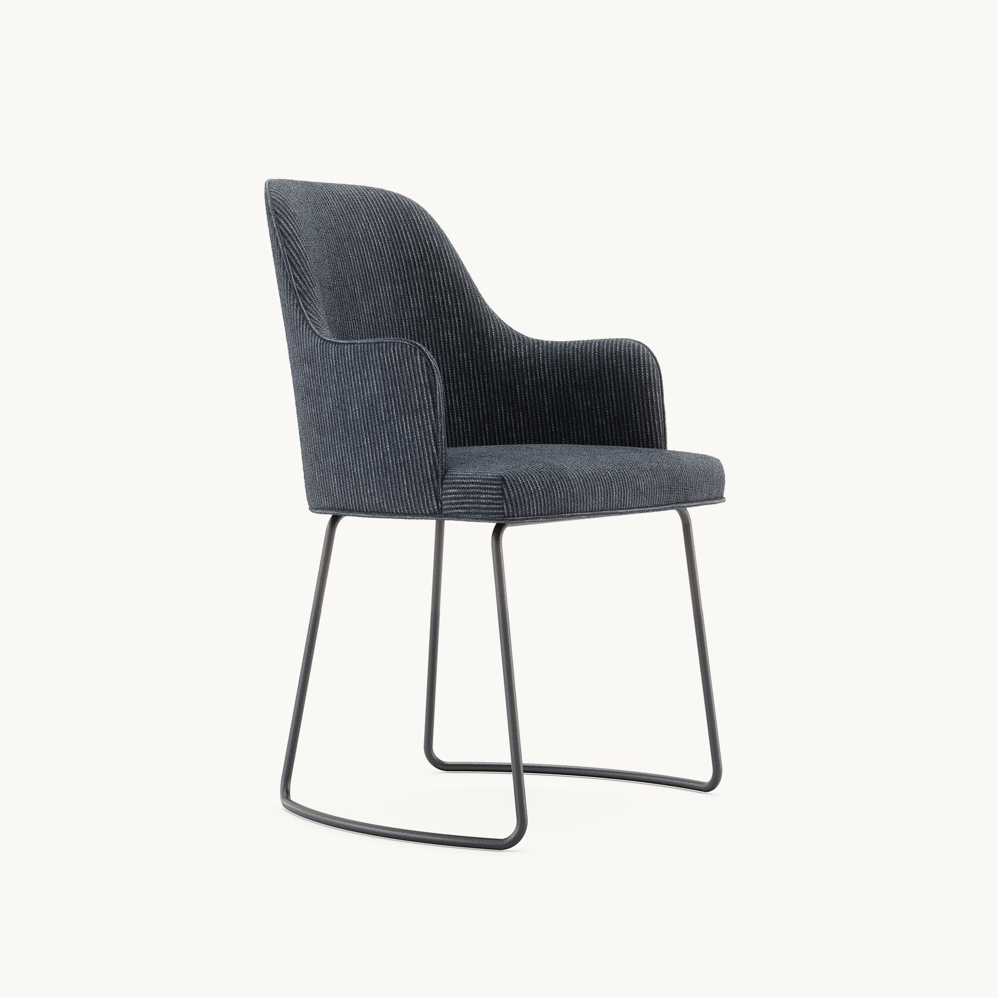 Domkapa ANNA (with armrests) METAL SLED Dining Chair Graphite-0