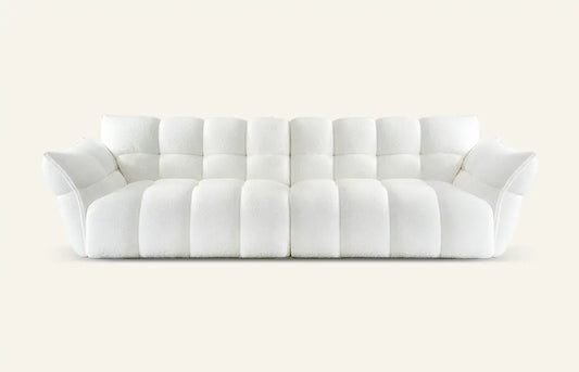 Araco Hunter Ottoman White Boucle