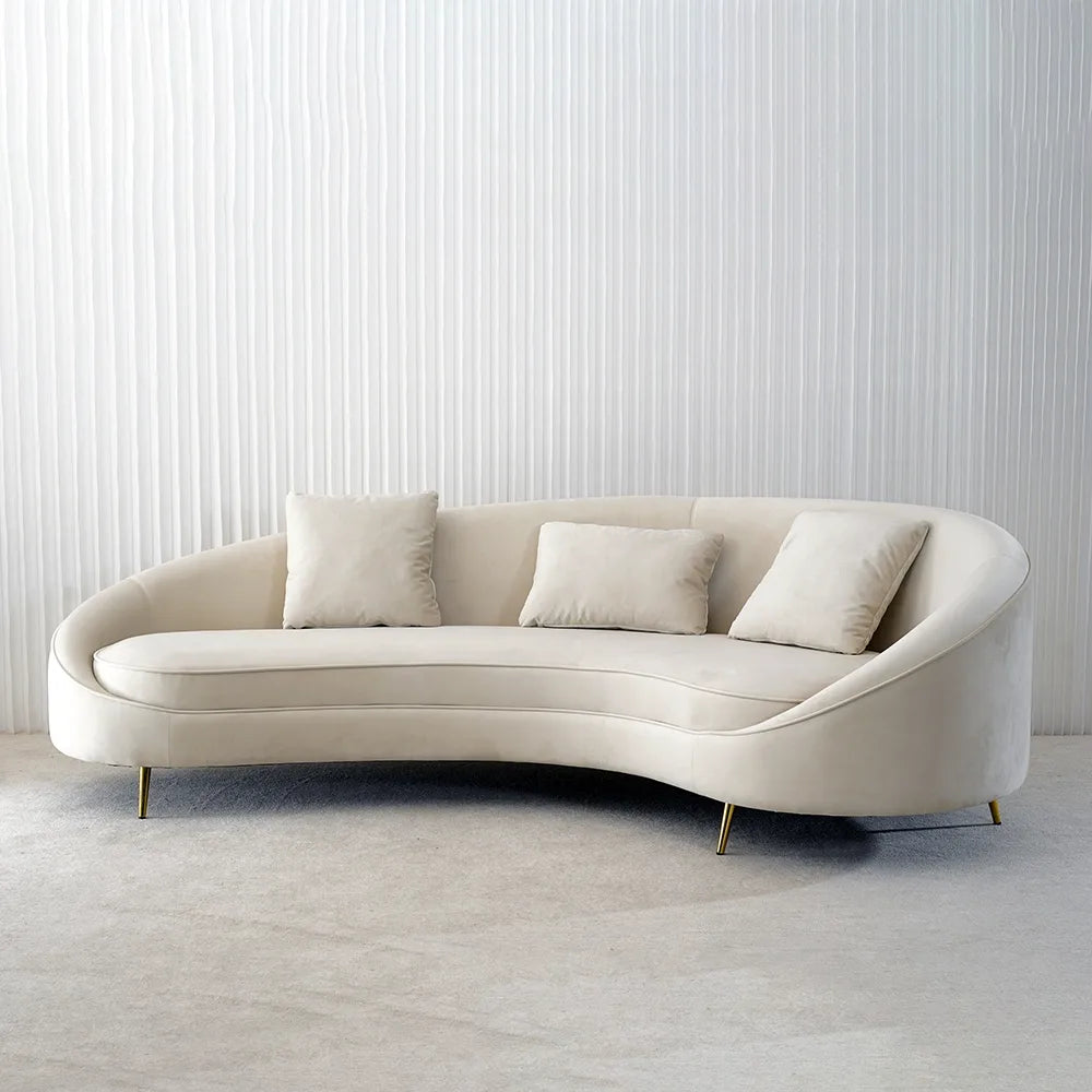 Araco Monaco 3 Seater Sofa White Velvet