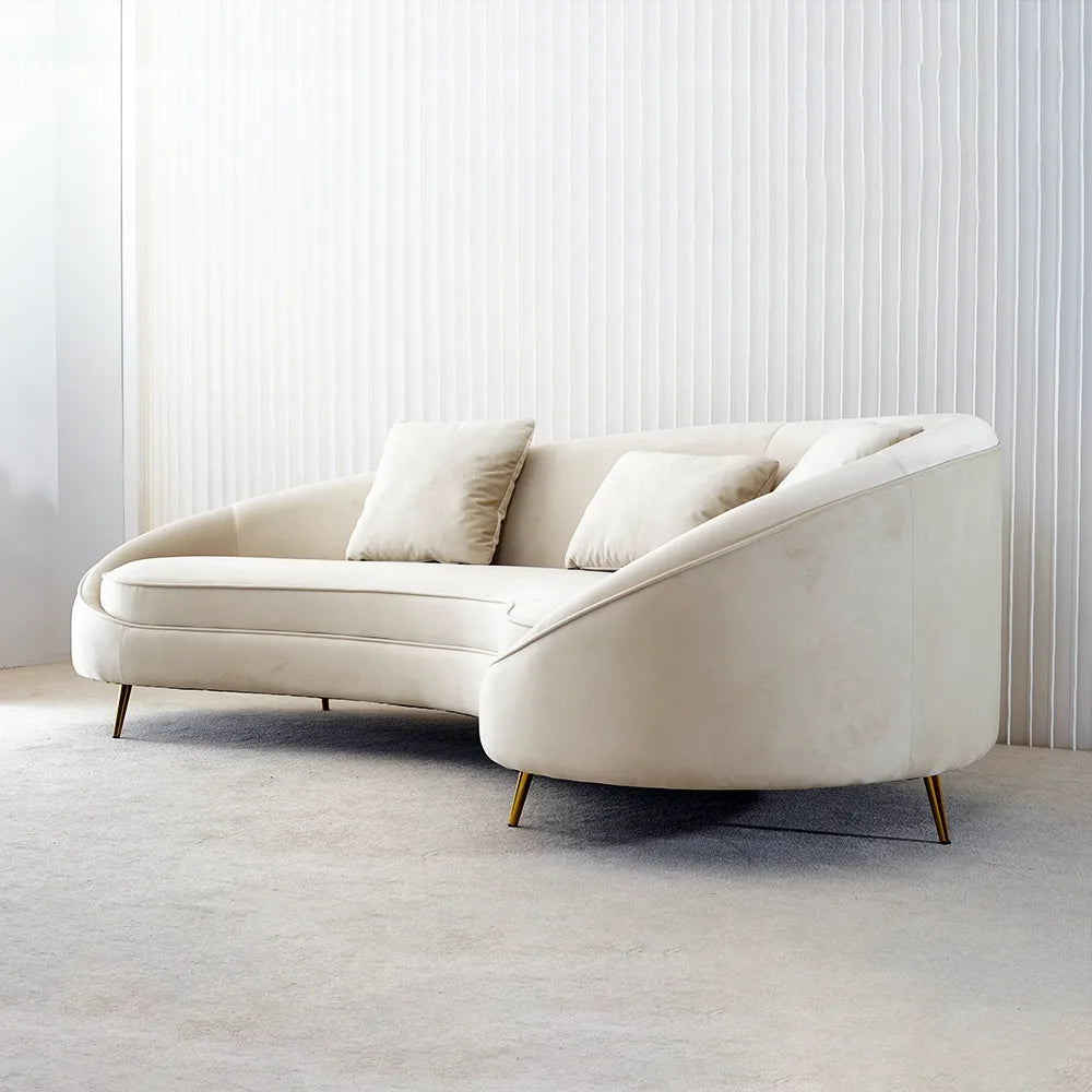 Araco Monaco 3 Seater Sofa White Velvet