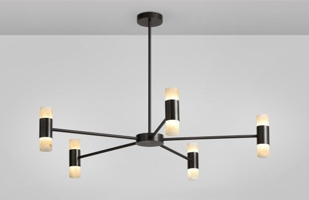 CTO Lighting Roma - DALI-A Pendant Light bronze with honed alabaster-0