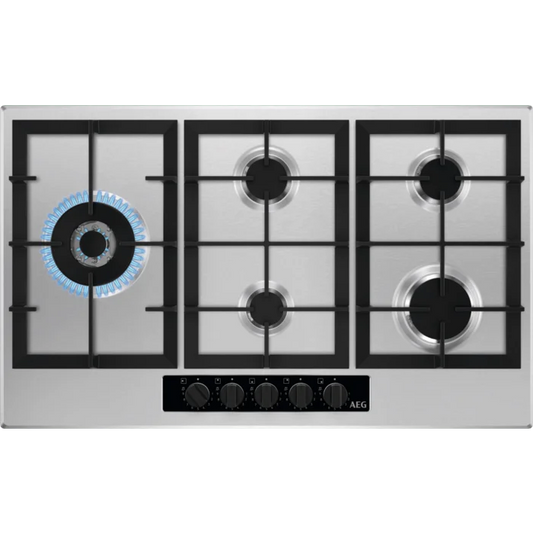 AEG HGB95522YM 90cm Gas Hob Stainless Steel