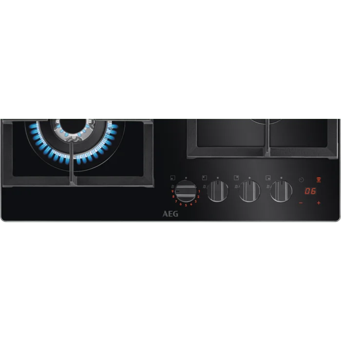 AEG HKB64450NB 60cm Gas Hob Black Glass