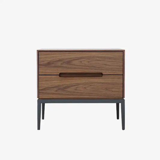 Araco Luxe Nightstand Brown Walnut Veneer