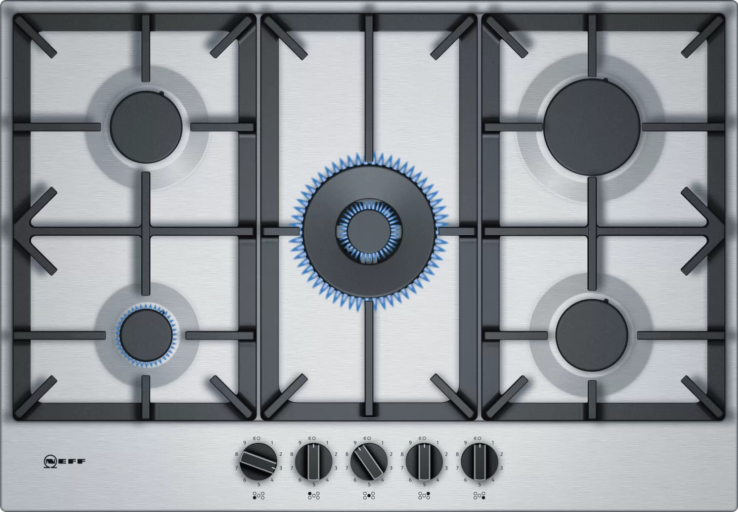 Neff T27DS59N0 N 70  75cm Gas Hob Stainless Steel-0