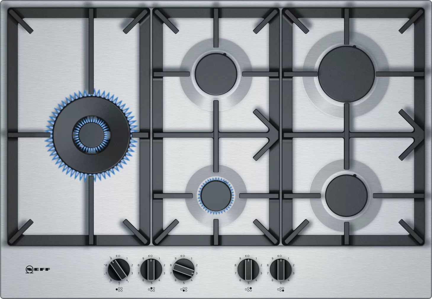 Neff T27DS79N0 N 70  75cm Gas Hob Stainless Steel-0