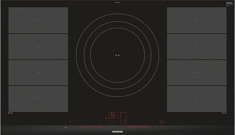 Siemens EX975LVV1E iQ700  90cm Flex Induction Hob Black Glass-0