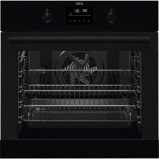 AEG BPK355061B SteamBake Single Oven Black