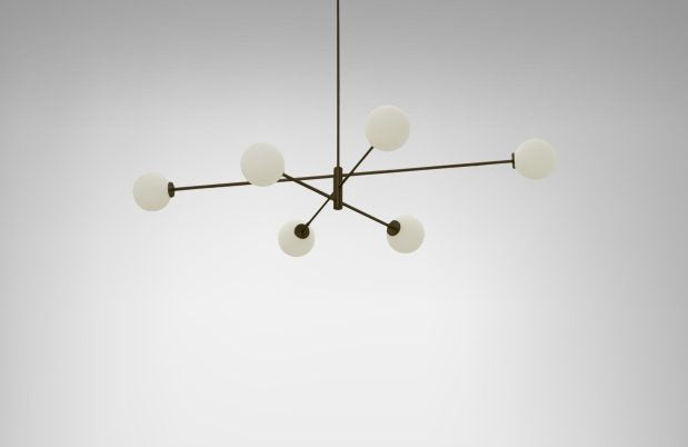 CTO Lighting Trevi Large - DALI-B Pendant Light antique bronze with matt opal glass-0