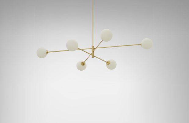 CTO Lighting Trevi Large Pendant Light satin brass with matt opal glass-0