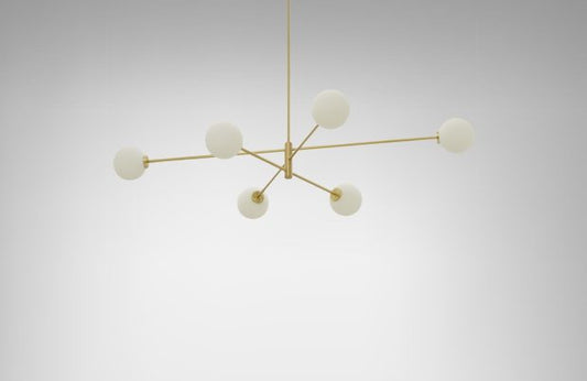 CTO Lighting Trevi Large Pendant Light satin brass with matt opal glass-0