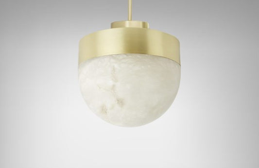 CTO Lighting Lucid 300 Pendant Light satin brass with honed alabaster-0