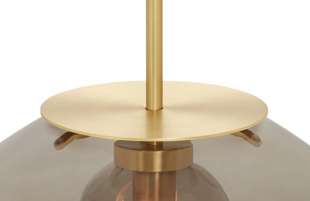 CTO Lighting Petra - Large - DALI-A Pendant Light satin brass with smoked outer glass and smoked hand formed inner glass-0