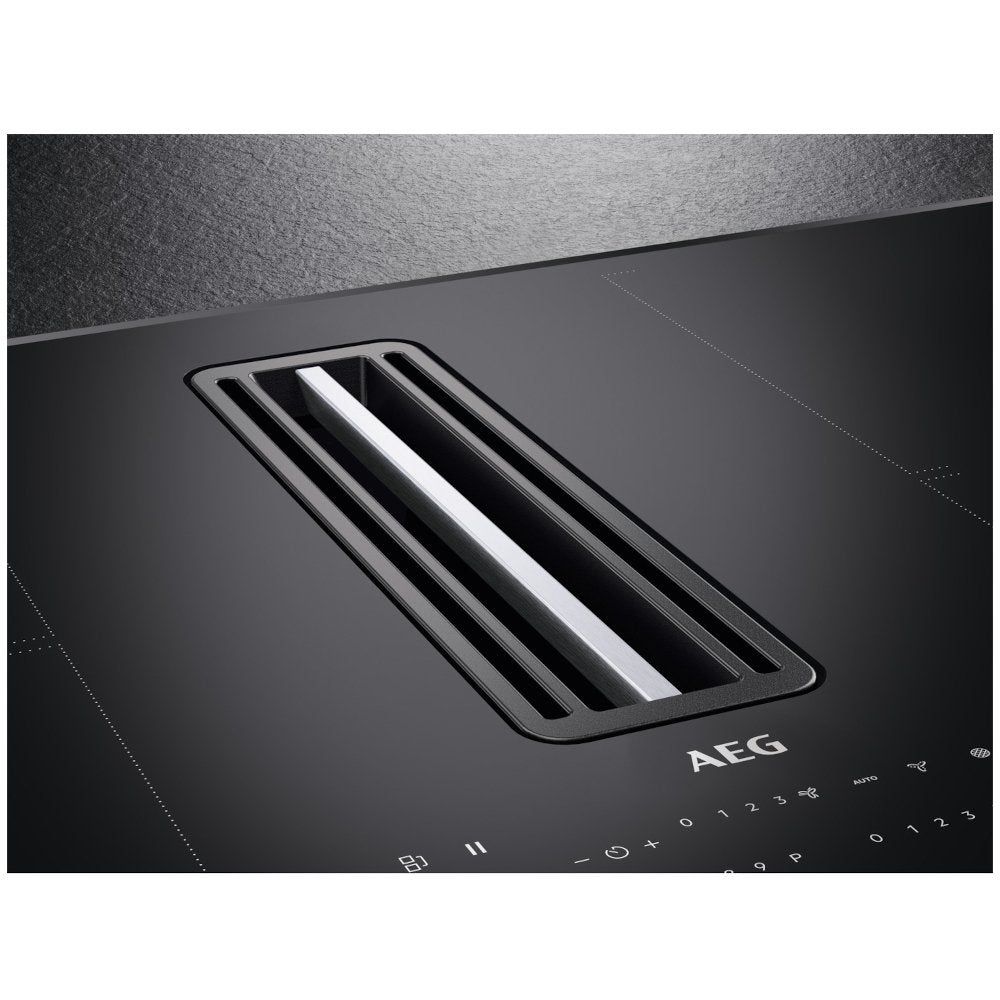 AEG CCE84751FB 80cm Venting Hob Black Glass - Araco Interiors