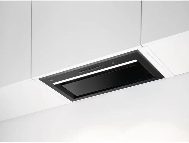 AEG GDG966AB 60cm Canopy Hood Black Glass - Araco Interiors