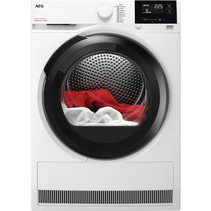 AEG TR718L4B 8kg Freestanding Tumble Dryer White - Araco Interiors