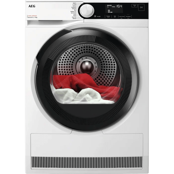 AEG TR739G4B 9kg Freestanding Tumble Dryer White - Araco Interiors