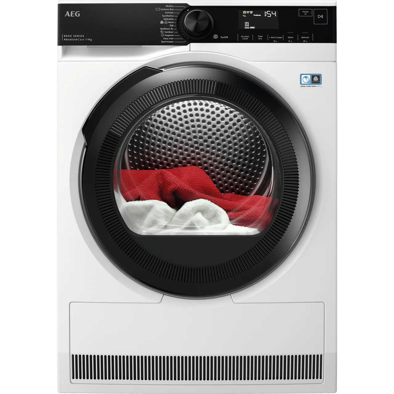 AEG TR849P4B 9kg Freestanding Tumble Dryer White - Araco Interiors