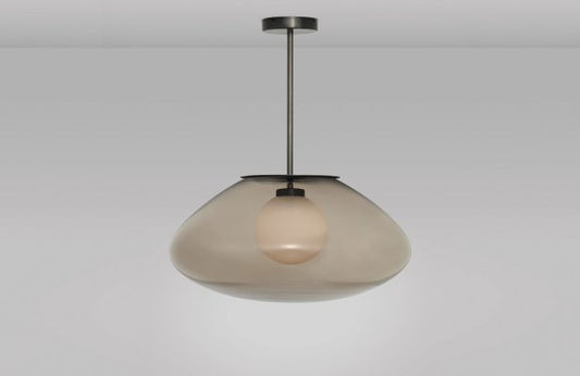 CTO Lighting Petra - Large Pendant Light bronze with smoked outer glass and matt opal inner glass-0