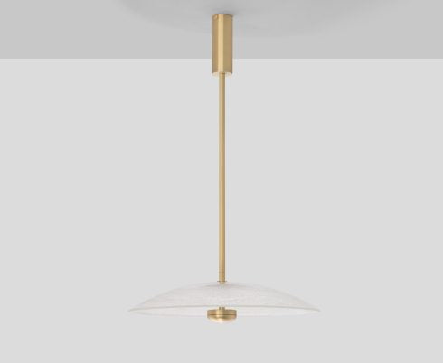 CTO Lighting Cielo Small - DALI-A Pendant Light satin brass with fritted glass-0