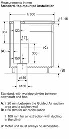 Bosch DDW88MM60B Series 8 90cm Glassdraft Hood Black Clear Glass - Araco Interiors