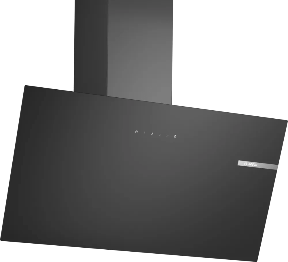 Bosch DWK85DK60B Series 2 80cm Angled Glass Hood Black glass - Araco Interiors