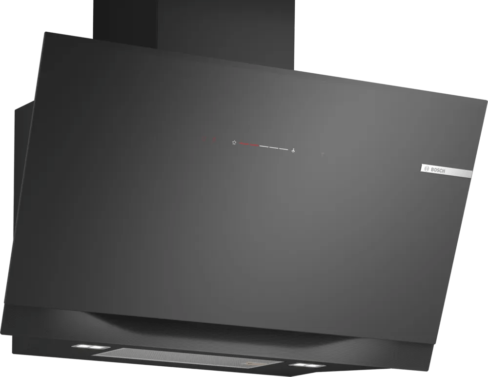 Bosch DWK91LT60B Series 8 90cm Angled Glass Hood Black glass - Araco Interiors