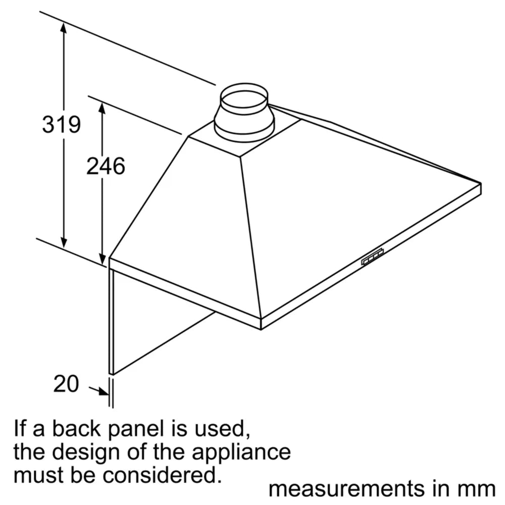 Bosch DWP94BC50B Series 2 90cm Pyramid Hood Brushed steel - Araco Interiors