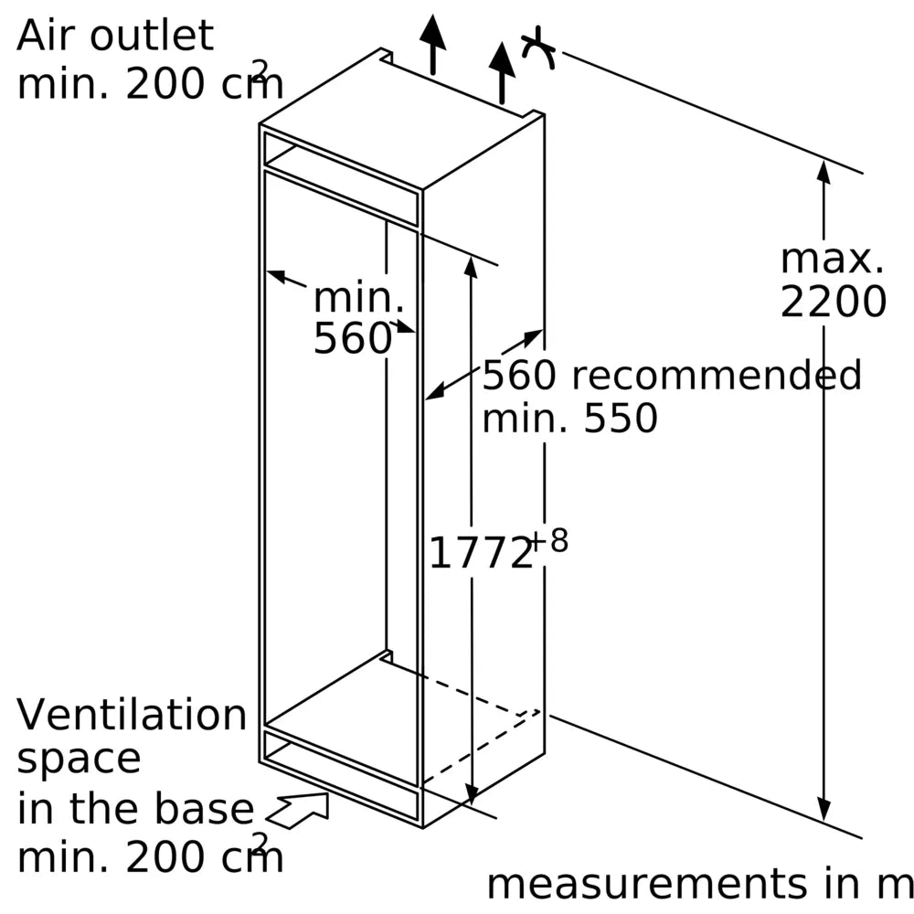 Bosch GIN81VEE0G Series 4 177x54 Freezer - Araco Interiors