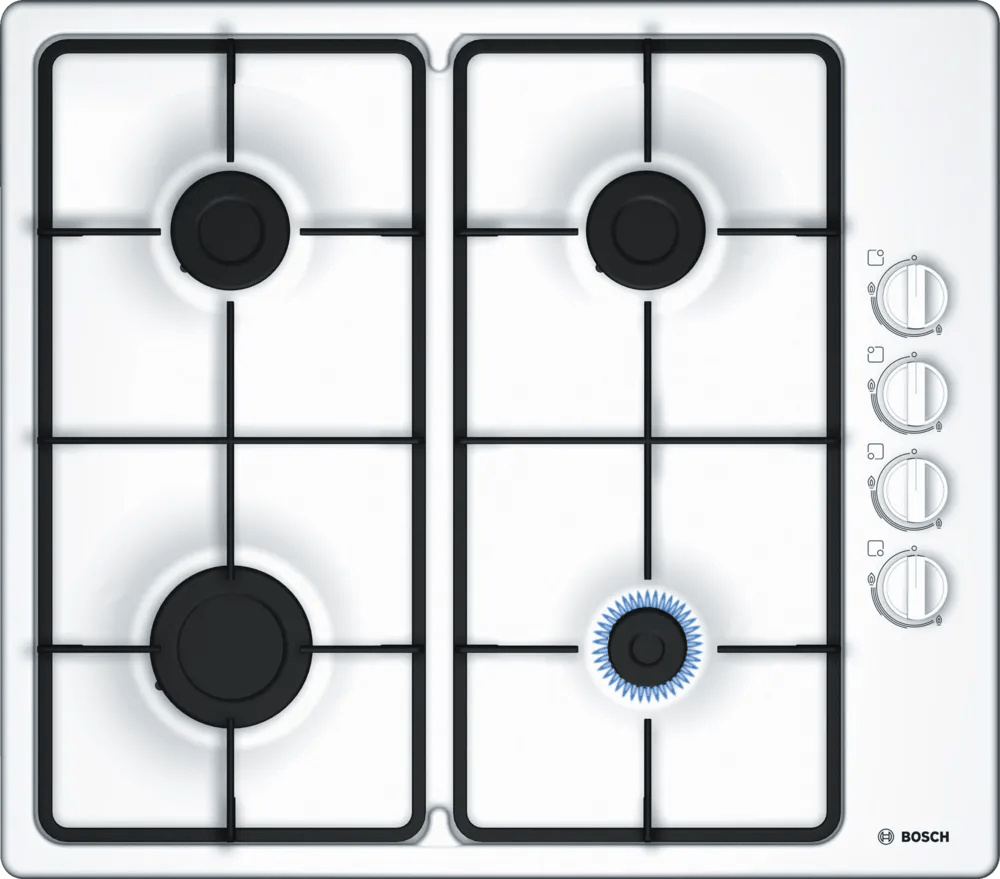 Bosch PBP6B2B60 Series 2 60cm Gas Hob White - Araco Interiors