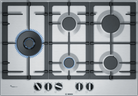 Bosch PCS7A5B90 Series 6 75cm Gas Hob Brushed steel - Araco Interiors