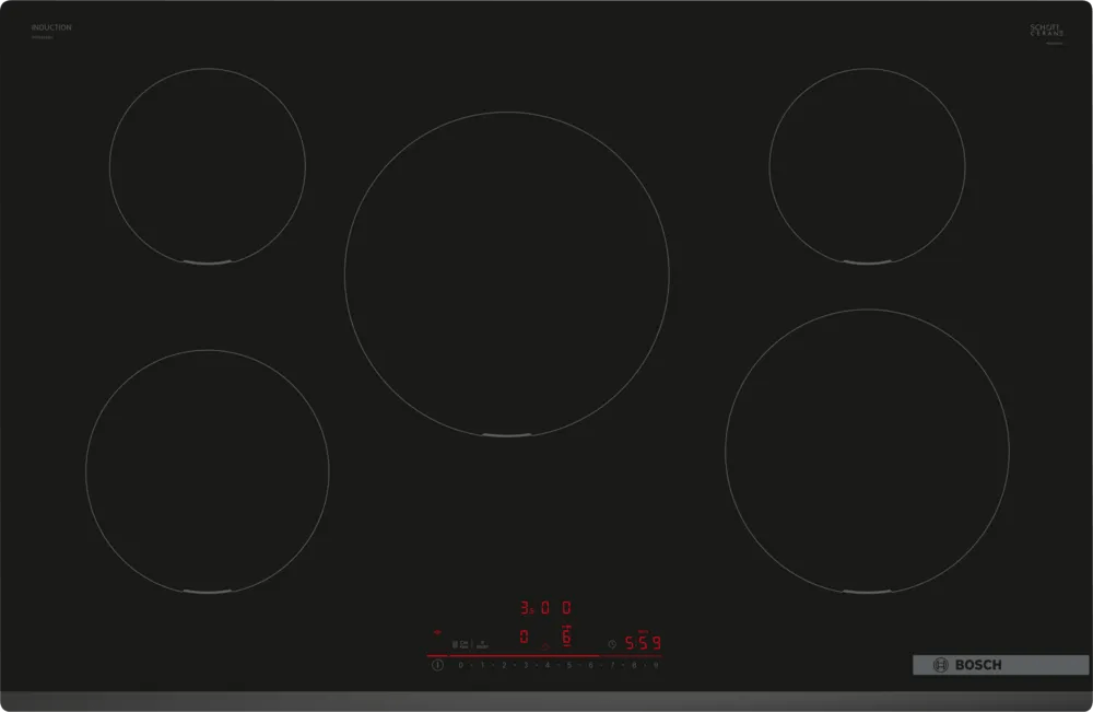 Bosch PIV831HB1E Series 6 80cm Induction Hob Black glass - Araco Interiors