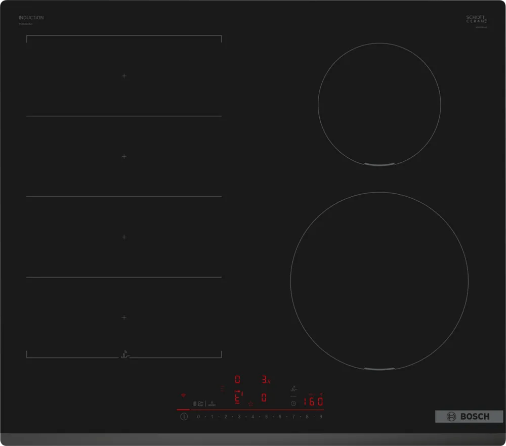 Bosch PIX631HC1E Series 6 60cm Flex Induction Hob Black glass - Araco Interiors