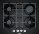 Bosch PNP6B6B90 Series 4 60cm Gas Hob Black glass - Araco Interiors