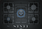 Bosch PPQ7A6B90 Series 6 75cm Gas Hob Black glass - Araco Interiors