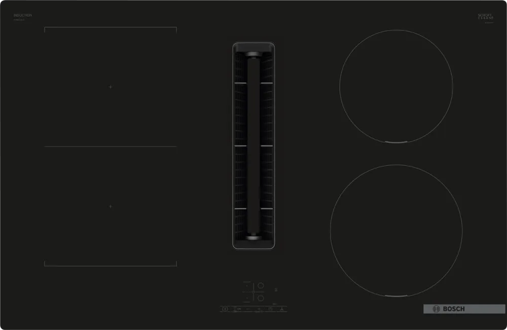 Bosch PVS811B16E Series 4 80cm Venting Hob Black glass - Araco Interiors
